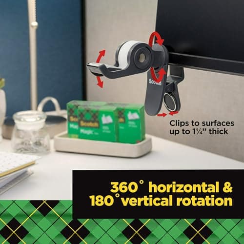 Scotch Desktop Tape Dispenser, Great for Gift Wrapping, 1 Dispenser (C19-CLIP-CCW) 6