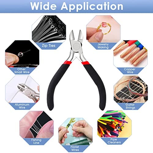 Wire Cutters, Small Side Cutters for Crafts, Flush Cutting Pliers for Jewelry Making, Floral Wire Cutters for Artificial Flowers, Zip Tie Cutters for Cable Tie, Wire Cutting Tool for Guitar Strings 7