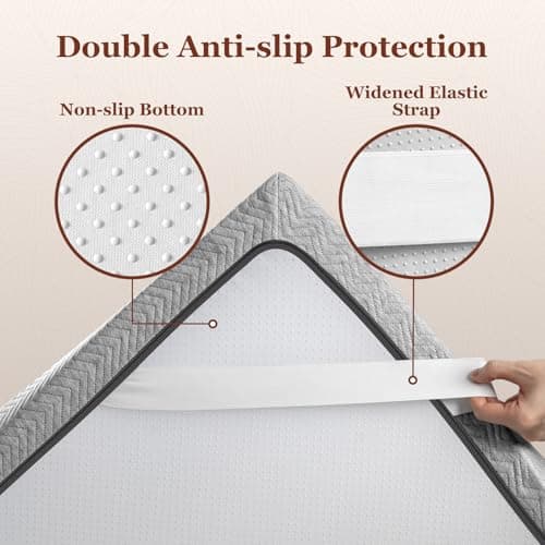 BedStory Firm Mattress Topper 3 Inch Queen Size - Memory Foam Bed Topper for Pain Relief - Copper Gel Bamboo Charcoal Green Tea Infused Cooling Mattress Pad - CertiPUR-US Certified 5