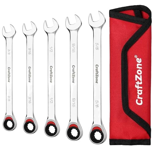 CRAFTZONE RATCHETING COMBINATION WRENCH SET SAE RATCHET WRENCH SET