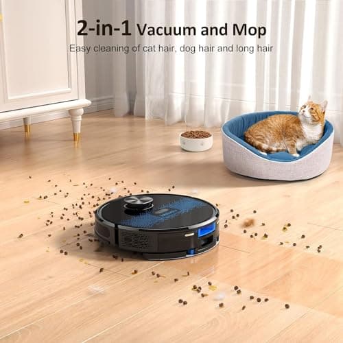 Lubluelu Robot Vacuum and Mop Combo 4000Pa, LiDAR Navigation, 2-in-1 Laser Robotic Vacuum Cleaner, 5 Editable Mapping, 10 No-go Zones, WiFi/App/Alexa, Vacuum Robot for Pet Hair, Carpet, Hard Floor 5