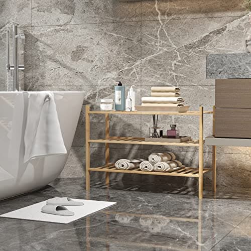 Z&L HOUSE 3-Tier Shoe Rack for Closet, Stackable Shoes Rack Organizer Free Standing Shoe Shelf for Entryway and Closet Hallway, Multifunctional Bamboo Rack in Different Combinations (3-Tier) 6