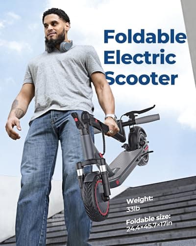VOLPAM Electric Scooter, 350W/500W Powerful Motor, 8.5"/10" Solid Tires, 19/21Mph, 28/23/21/16 Miles Max Range, Dual Braking 5