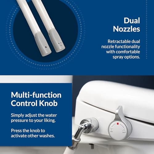 Bio Bidet BB500 Heated Electric Bidet Seat with Warm Water Wash, Night Light, Low Profile Design, Elongated 7