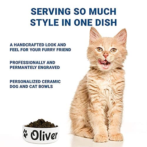 GoTags Personalized Dog Bowl with Name, Ceramic Dog and Cat Bowls, Custom Engraved with Pet’s Name and Design, Pet Dish for Dry or Wet Food and Water, Available in 2 Sizes - Small and Large 5