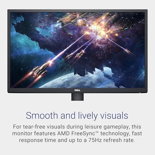 Dell SE2422HX Monitor - 24 inch FHD (1920 x 1080) 16:9 Ratio with Comfortview (TUV-Certified), 75Hz Refresh Rate, 16.7 Million Colors, Anti-Glare Screen with 3H Hardness, AMD FreeSync- Black 6