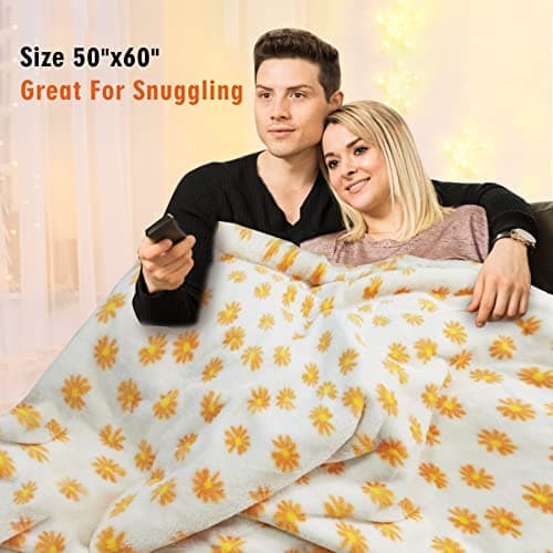 Heated Blanket Electric Throw Blanket- Ultra Soft Cozy Sherpa Heating Blanket,50" x 60" Fast Heating Blanket, 12 Heating Levels & 1-24h Auto-Off, Machine Washable, for Home Office, Blue 5