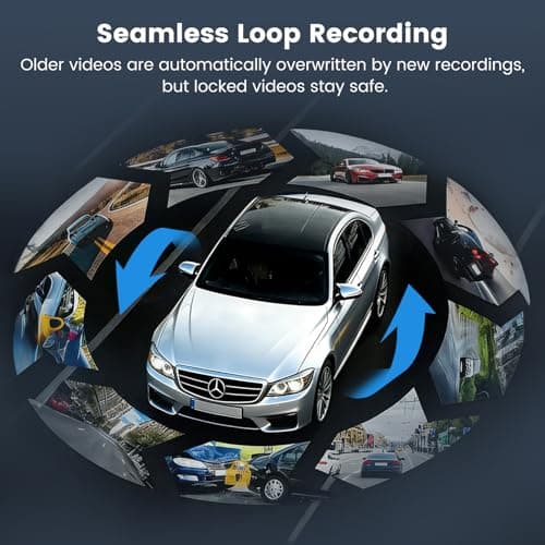 Miden 4K WiFi Dash Cam Front and Rear Inside, Free 64G SD Card, 2160P+1080P+1080P FHD 3 Channel Dash Camera for Cars, Night Vision, 24H Parking Monitor, 360° All Sides Dashcam, G-Sensor, WDR 5