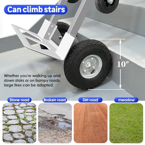 3 in 1 Convertible Hand Truck Dolly Cart with Wheels Heavy Duty/with 4 Wheels &Brakes /1000Lbs Load for Furniture/Electrical Appliance/Carton/Warehouse/Office /10 Minutes to Install as Video 8