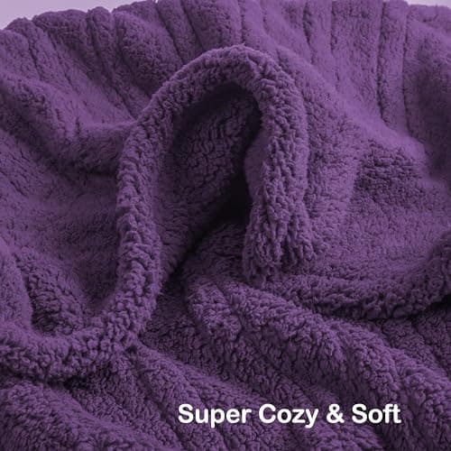 Eydna Electric Heated Blanket Full Size 72"×84" with 9 Heating Levels & 1-10Hs Auto Off，Double Sided Plush Sherpa, Energy Efficient, Machine Washable, for Couch & Bed, Dark Purple 9
