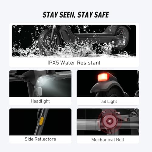 NIU Electric Scooter for Adults - Front Suspension, 600W Max Power, 18 Miles Range, Max Speed 17.4MPH, 9.5'' Pneumatic Tires, Dual Brakes, Easy Folding Portable Commuting Escooter, UL Certified 5