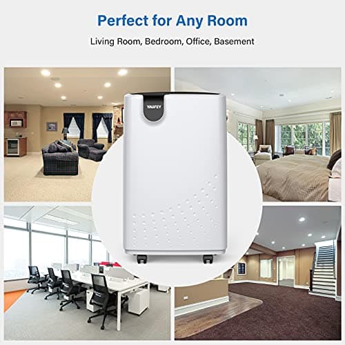 Yaufey 2500 Sq. Ft Dehumidifier for Home and Basements with Auto or Manual Drainage, 0.48 Gallon Water Tank Capacity -Low Noise and 24 Hr Timer 7