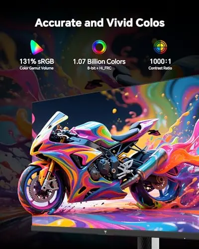 KTC 27 Inch Gaming Monitor 200Hz, 1440P Monitor with Speakers, Up to 210Hz Computer Monitors Fast IPS 1ms, 131% sRGB, Adaptive Sync, Tilt/Swivel/Pivot/Height Adjustment, HDMI DisplayPort, White H27T6 7