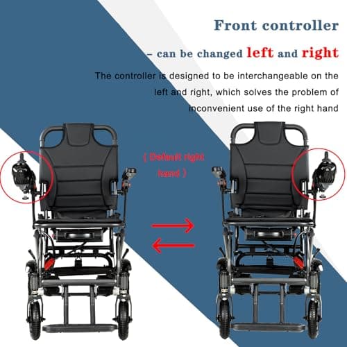 [2025 Model] HNLBFG Electric Wheelchair - All Terrain Lightweight Foldable Power Wheelchairs, Weighs only 36 lbs, Portable Detachable Battery, Motorized Wheelchair for Seniors, Airline Approved (A) 7