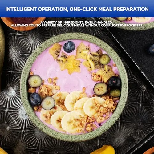 Glass Blenders for Kitchen 59oz, Stainless Steels Professional Blenders 1200W, Countertop Blender Glass Jar Food Processor Combo, 14 Preset Programs+9 Speeds, Soups, Nut Milk, Hot & Cold Blending 7