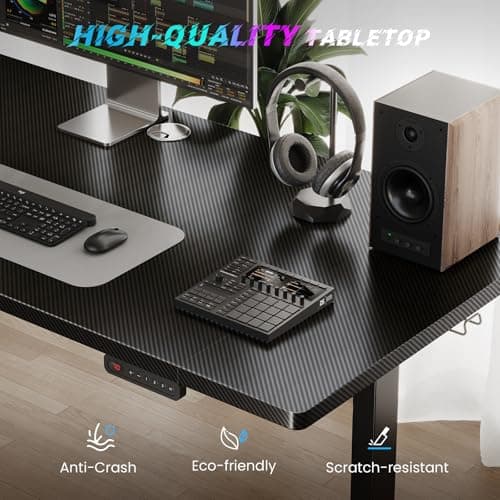 SIAGO Electric Standing Desk Adjustable - 63 x 24 Inch Sit Stand up Desk with Cable Management - 3 Memory Preset Adjustable Height Table 7