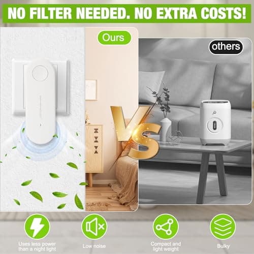 2026 New Magair Air Purifier，Magair Air Purifier Plug in with Replacement Filter, Suitable For Bedrooms, Toilets, Closets, Pet Room (White) (2pcs) 8