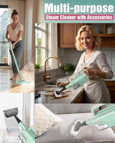 Steam Mop Cleaner Safe High-temp for Deep Cleaning, Lightest Detachable Floor Steamer with 2 Steam Mode 3 Adjustable Level Heavy Duty Powerful Handheld Steam Cleaner for Hardwood & Laminate Tile Grout 6