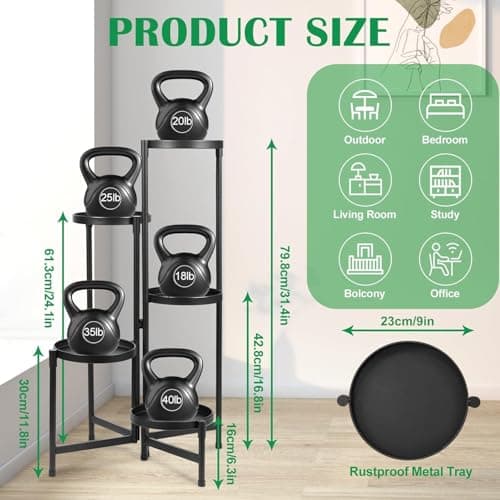 Atpddpey Plant Stand Indoor Outdoor 5 Tier Black Metal Plant Holder 31 in Tall 9 in Wide,Tiered Flower Pot Display Stand,Multiple Plant Stand for Living Room Corner Garden Patio Lawn Balcony 5