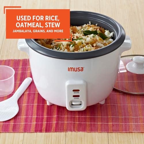 IMUSA USA GAU-00012 Electric NonStick Rice Cooker 5-Cup (Uncooked) 10-Cup (Cooked), White 6
