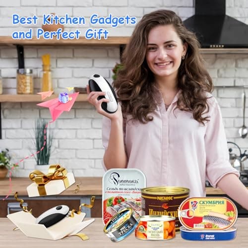 Electric Can Opener, Can Opener Electric Fits All Can Sizes, One Touch USB Rechargeable Electric Can Opener for Kitchen and Seniors with Arthritis, Chef, Automatic Can Opener, Portable Kitchen Gadgets 8