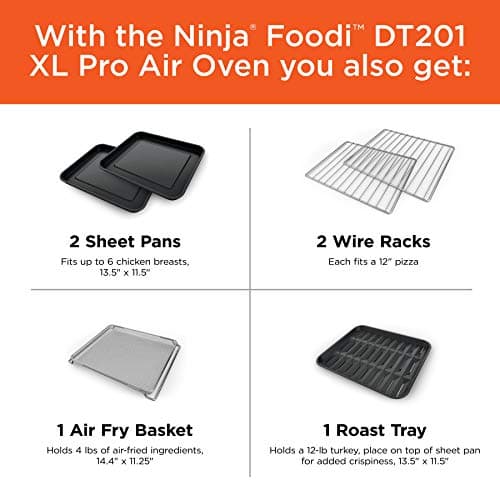 Ninja Air Fryer & Toaster Oven | Foodi Series, XL Pro Air Oven Kitchen Countertop Convection | 10-in-1 Functions | Fits a 5-lb Chicken & Sheet Pan of Vegetables | 1800 Watts | Stainless Steel | DT201 9