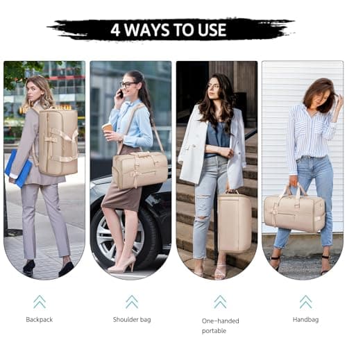 Garment Duffle Bags for Travel,Moulyan Convertible Garment Bag with Shoe Compartment,3 in 1 Waterproof Travel Suit Bag with Shoulder Strap for Women 5