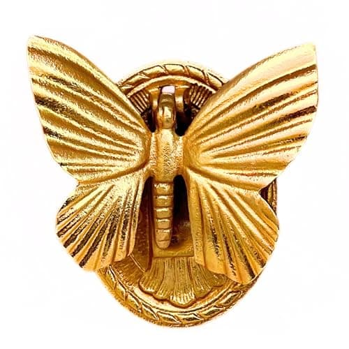 Heavy Duty Cast Iron Exterior Home Butterfly Design Door Knocker for Doors Indoor Home Knocker for Doors Beautiful Shiny Reflective Golden Finish Front Door Decor 7
