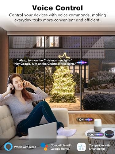 EIGHTREE Outdoor Smart Plug Waterproof IP44, Smart Outlet Plug with 2 Independently Controlled Outlets, Compatible with Alexa and Google Assistant, Voice & Remote Control, Timer&Schedule, 2.4GHz Only 6