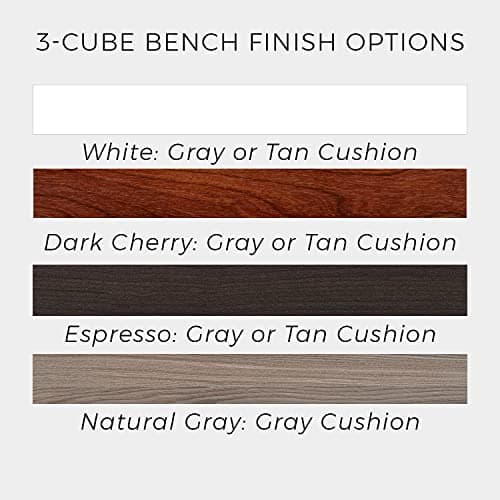 ClosetMaid 1569 Cubeicals 3-Cube Storage Bench, White with Tan Cushion 5