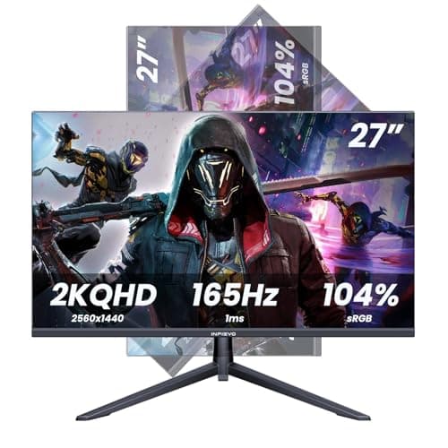 27 Inch Gaming Monitor 165Hz/144Hz,QHD 2560x1440 Built-in Speakers 104% sRGB Computer Monitor, Height/Pivot/Swivel/Tilt Adjustable Vertical Monitor, HDR,Support FreeSync, DP,HDMI, VESA Compatible