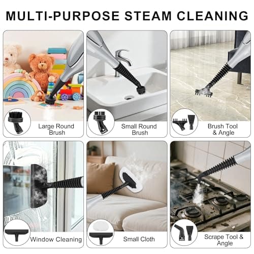 Steam Mop, 11-in-1 Powerful Handheld Steam Cleaner with 11.8 OZ Removable Tank, Detachable Steam Mops for Floor Cleaning with 23FT Power Cord, MultiPurpose Steamer for Hardwood Tile Carpets Furniture 5