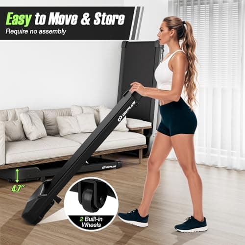 Goplus Walking Pad, 2.5 HP Under Desk Treadmill with Remote Control & LED Display, 3 Countdown Modes, 0.6-4 MPH Portable Treadmills for Home Small, Office, Free-Installation 7