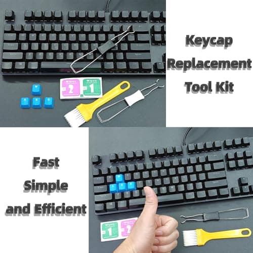 Atdcoek Keycap Puller Switch Pluller with Keyboard Cleaning Brush for Mechanical Keyboard, Stainless Steel Key Removal Tool 6