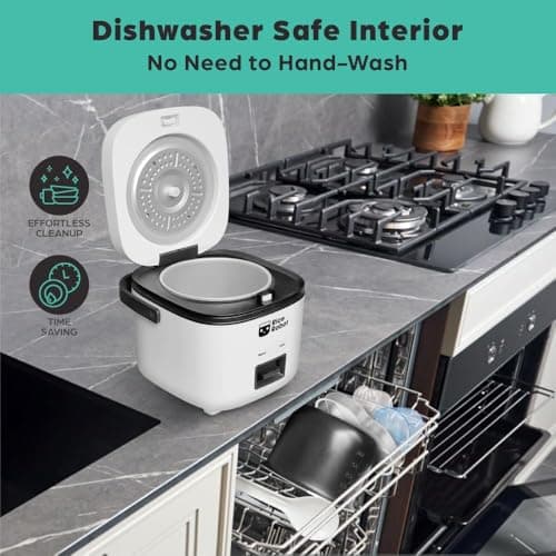 Rice Robot Personal Rice Cooker, PFAS-free, Nonstick. 1 Quart Capacity, with Stainless Steel Steamer Tray, Measuring Cups, Recipe Book with 60 Recipes, and Serving Spoon, As Seen On TV 8