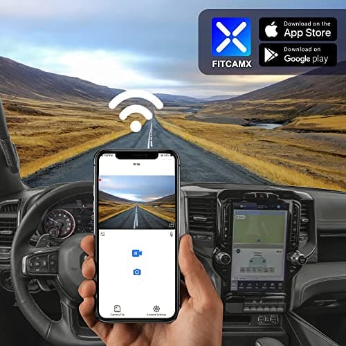 Fitcamx 4K Dash Cam Suitable for RAM 1500 (Model B) 2019-2024 Rebel Big Horn Laramie Tradesman TRX Classic, OEM Look, 2160P UHD Video, WiFi & APP, Loop Recording G-Sensor, Easy to Use, 64GB Card 6