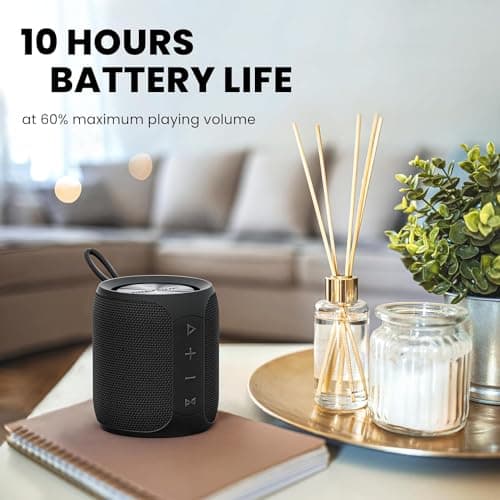 MIATONE QBOX - 16W Bluetooth Speaker IP67 Waterproof Speaker with Deep Bass, Portable Speakers for Beach Camping Accessories, Gifts for Men Fathers Him - Black 7