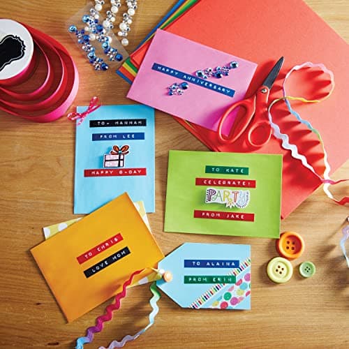 Dymo Embossing Label Maker with 3 Label Tapes | Omega Label Maker Starter Kit | Small, Ergonomic Design with Turn Click Wheel | for Home, DIY & Crafting (£/€, Ä, Ö & Ü) 7