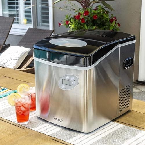 NewAir 50 lb. Countertop Ice Maker | Portable Bullet Ice Machine | 12 Cubes in 7 Minutes, 3 Ice Sizes | Stainless Steel, Self-Cleaning, BPA-Free 8