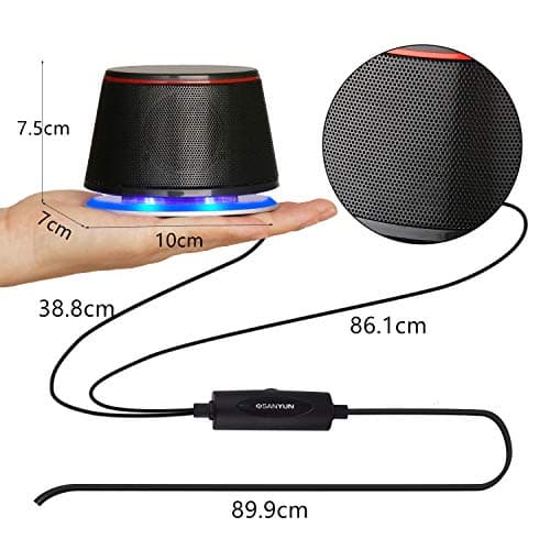Sanyun SW102 Computer Speakers, 5Wx2, Deep Bass in Small Body, Stereo 2.0 USB Powered 3.5mm Aux Multimedia Speakers, Built-in Bottom Bass Radiators, PC Laptop Desktop Speakers, Black 5