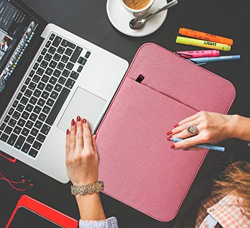 Laptop Case 14 inch, 14 inch Laptop Sleeve Shockproof Protective Notebook Cover Waterproof Carrying Computer Bag with Accessory Pocket for 14 Inch MacBook Air/Pro, HP, Dell, Lenovo, Acer, Asus, Pink 6