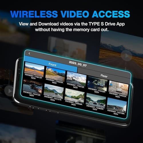 Type S T402 4K Dual View 2-Channel Dash Cam with Adaptive AI-Powered Driver Assistance and 1080p Interior Surveillance Cam 6