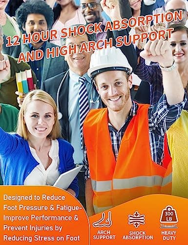 Trustfeet Work Orthotic Heavy Duty Support Insoles,Anti Fatigue Relieve Foot Pain Work Boot Shoes Inserts for Standing All Day,Plantar Fasciitis High Arch Support Insoles for Man Women-XS 5