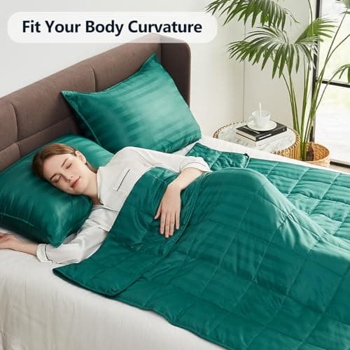 Weighted Blanket King Size (88"x104" 30lbs),Ultra Soft and Cozy Cooling Weighted Blanket King Size for Adult,Heavy Blanket with Machine Washable Soft Blanket, Green 5