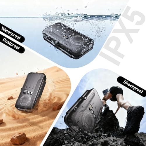 Solar Power Bank 20000mAh Portable Charger Built-in 3 Cables and Wireless Charging Battery Pack Compatible for iPhone, Samsung, IPX5 Waterproof, Bright Flashlight Perfect for Camping,Hiking,Outdoor 5
