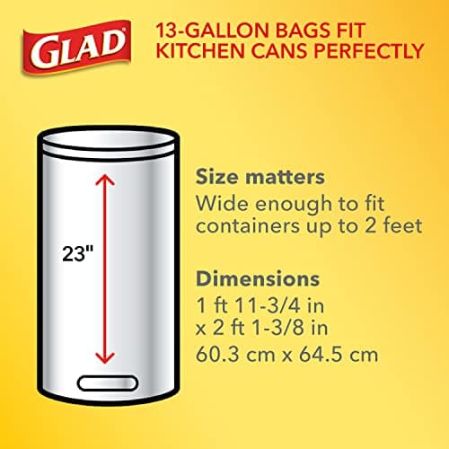 Glad ForceFlex Tall Kitchen Drawstring Trash Bags, 13 Gallon, 90 Count, Package May Vary 5