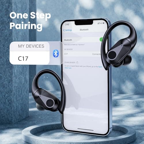 FOYCOY Wireless Earbuds Bluetooth Headphones 90Hrs Playtime Ear Buds IPX7 Waterproof Sports Earphones Wireless Charging Case Over-Ear Earhooks Headest 6