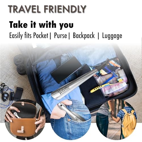 Velette 2 Pack Metal Shoe Horn Long Handle for Seniors - 16.5" Extra Long Shoe Horn for Seniors, 7.5" Travel Shoes Horns for Men, Women, and Kids - Shoehorn Long-Handle, Shoes Spoon, Gifts for Elders 7