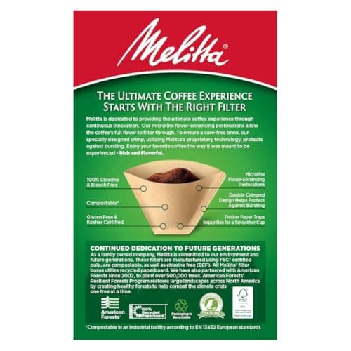 Melitta #2 Cone Coffee Filters, Natural Brown, 100 Count (Pack Of 6), 600 Total Filters - Fits all 2-6 Cup Cone Coffee Makers and 1-cup Pour-Over Brewers, Compostable, Tear-Resistant, Made in USA 11