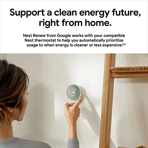 Google Nest Thermostat - Smart Thermostat for Home - Programmable Wifi Thermostat - Snow 6
